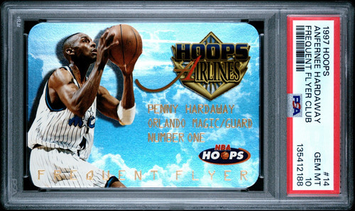 Anfernee Hardaway #14 1997 Hoops Frequent Flyer Club card