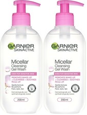 Garnier Micellar Gel Face Wash For Sensitive Skin 200 ml (Pack of 2), WHITE 