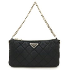 Prada Nylon Tessuto Impuntu Handbag Women Black One Size