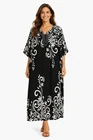Free Size Kaftan Tunic Holiday Dress Beach Cover up fits 14,16,18,20,22,24