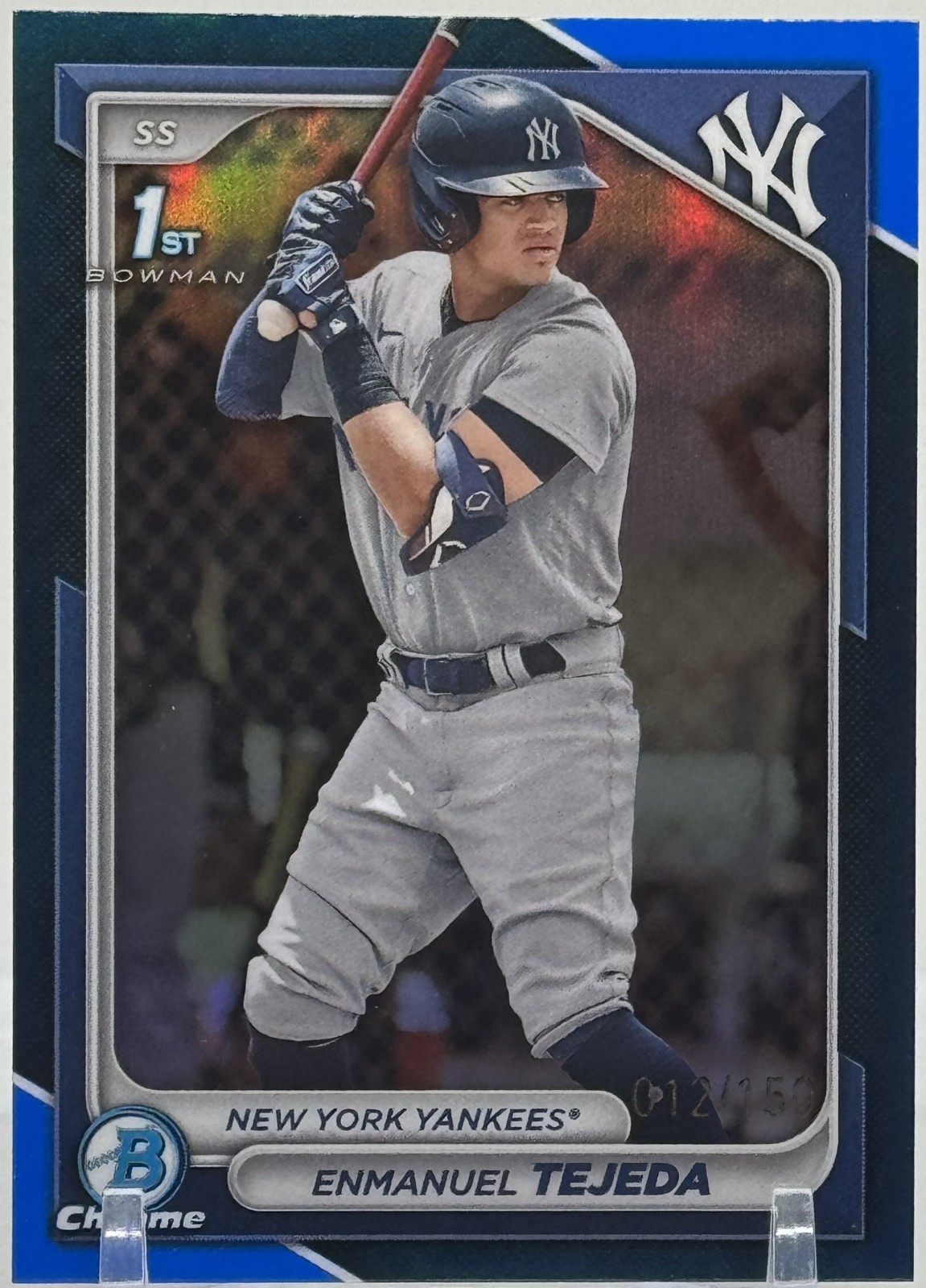 2024 Bowman Enmanuel Tejeda Chrome 1st Blue Refractor /150 #BCP-103 NY Yankees