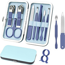 8 in 1 Manicure Pedicure Set Nail Clippers Grooming Kit Travel Case