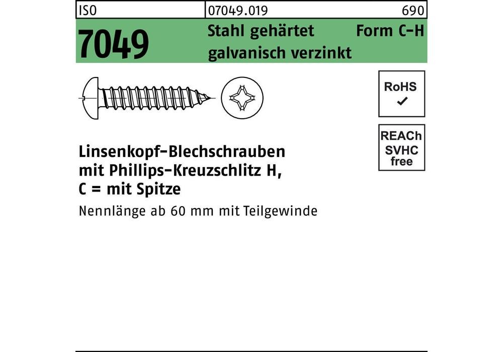Reyher Blechschraube ISO 7049 LIKO m.Шпице/Кройцшлиц-PH C5,5 x 32 -H Stah...