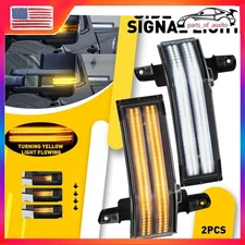 Amber LED Side Flowing White Mirror DRL Light Fit Silverado Chevy GMC Sierra H