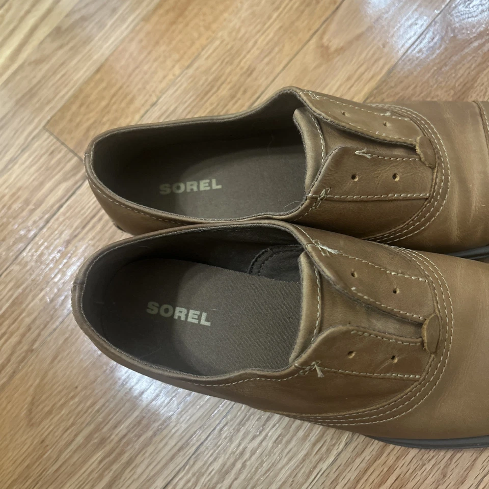 Sorel 2232-286 Light Brown Leather Cap Toe Lace Up Womens 6.5 Cushioned Oxfords - Imagem 3 de 4