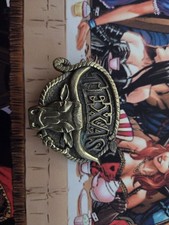 Vintage 1980 TEXAS Longhorn Brass Metal Western Rodeo Belt Buckle Great American