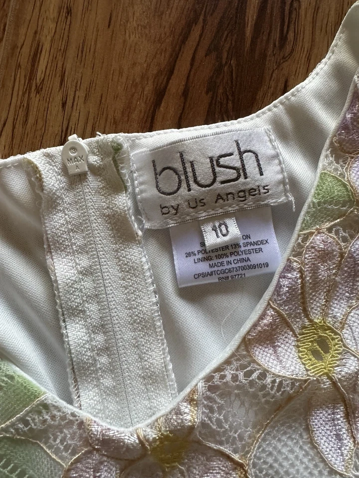 Blush By Us Angels Floral Dress Girl Size 10 Party/Formal/Semi Formal - Image 4 of 4
