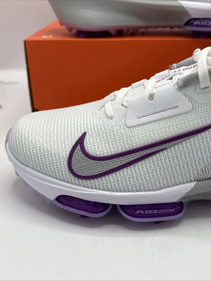 Мужские бутсы Nike Air Zoom Infinity Tour 2 белые дымчато-фиолетовые размер 9,5 FD0217-102 - Изображение 2 из 4