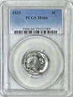 1929 BUFFALO NICKEL PCGS MS66 GREAT EYE APPEAL