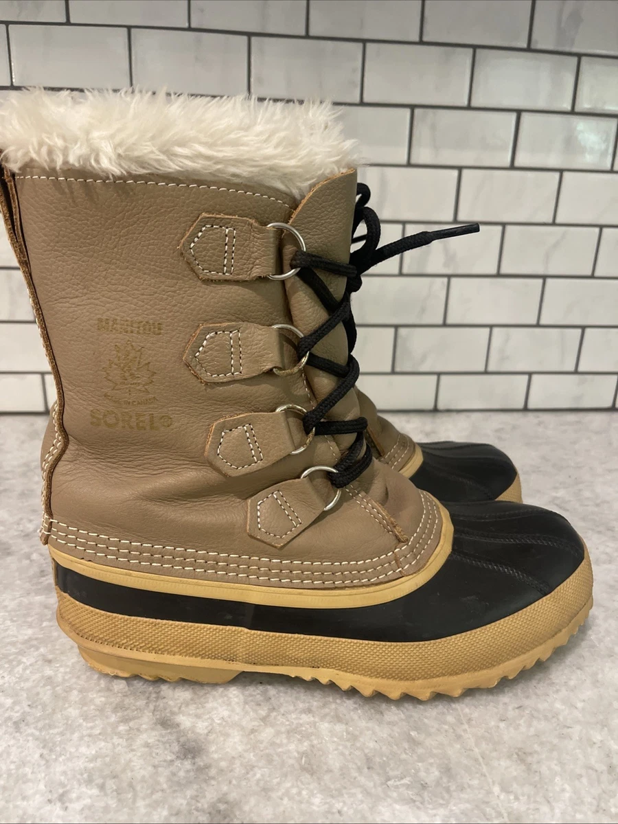 Sorel Shoes Mens Manitou Black 9 Winter Work‎ Boots Wool Lined Natural Rubber SOREL Manitou Vintage Wool Insulated Natural Rubber Canada  main image 3