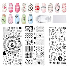Nail Stamp Nail Stamping Plates Nail Art Stamping Set with 3 Templates