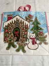 TJMaxx Shopping Bag Holiday Gingerbread Cats Reusable Tote Bag 18x19.5