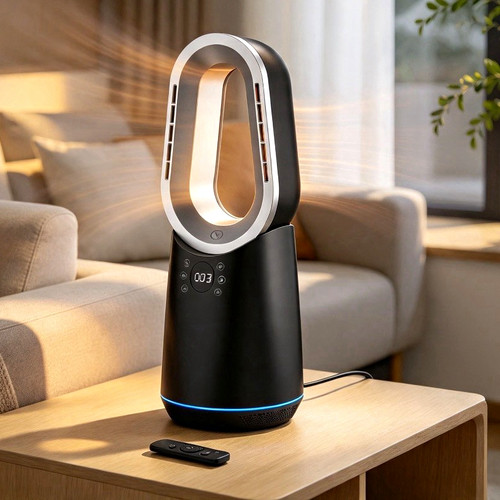 Bladeless Fan Heater  Modern Design with LED Mood Light 1200W