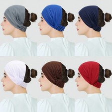 Women Stretchy Muslim Hijab Undercap Headband Elastic Turban Hair Loss Headwear