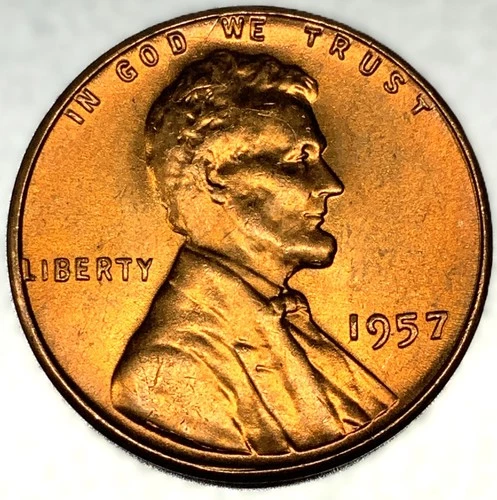 1957 P Lincoln Wheat Cent Penny BU Condition 1c US Coin - 2656