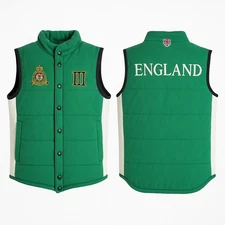 Polo Ralph Lauren England Green Puffer Vest Men’s 1XB Big Embroidered Crest