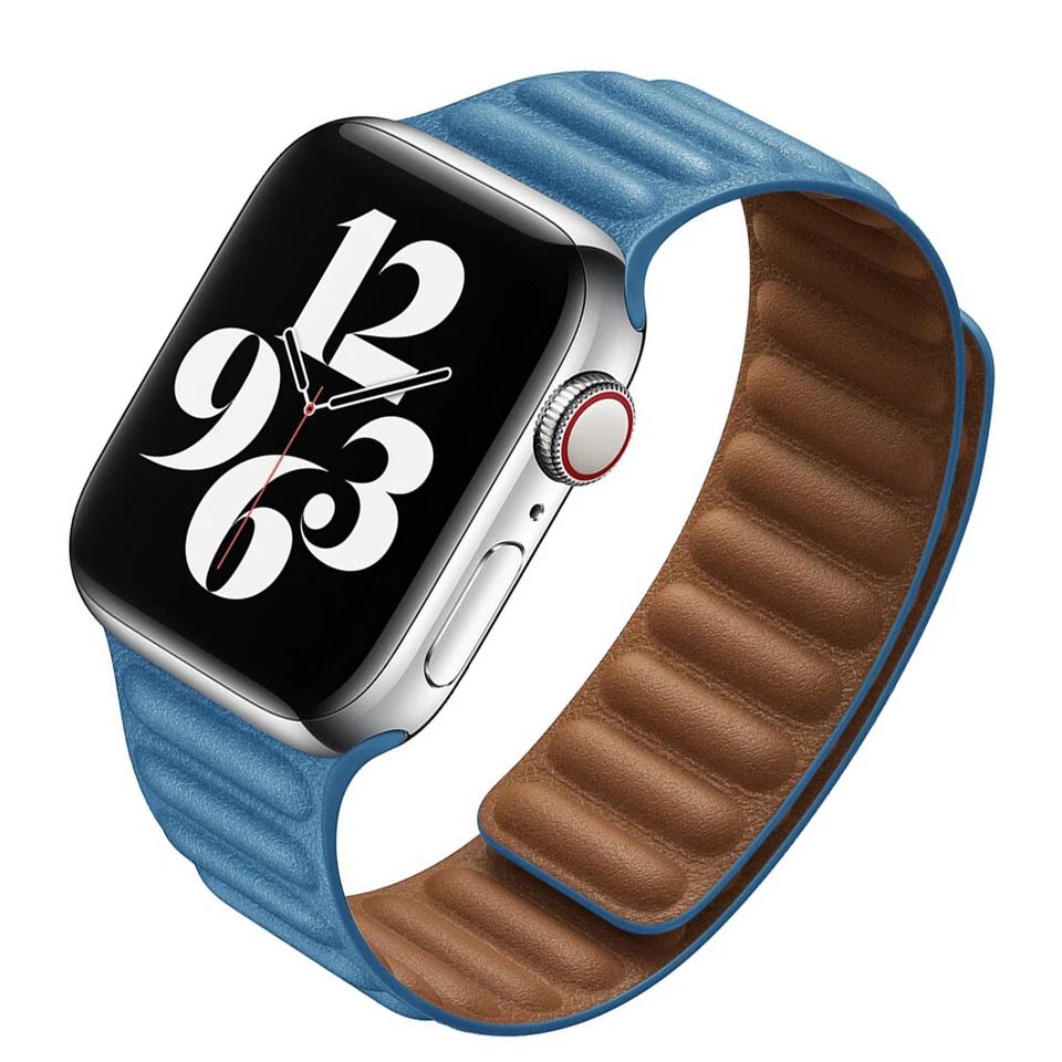 Correa clásica magnética con eslabones de cuero 45/49 mm Ultra Series 8 7 6 5 para Apple Watch Foto 2 de 4