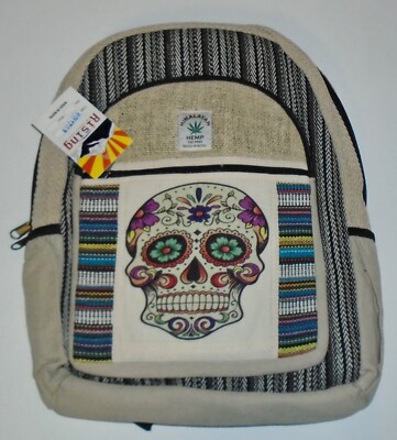 Rising International Skull Backpack Rising International Handcrafted Hippie Boho Sugar Skull  main image 3