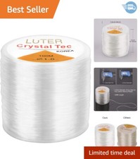 1mm Clear Bead Cord - 328ft Durable Elastic String for Art Projects