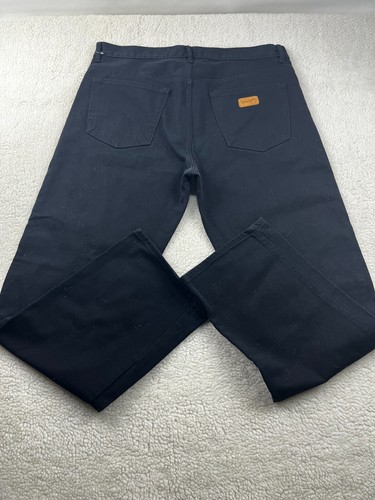 Wrangler Pants Mens Size 42 100% Cotton Wrancher Straight Leg Regular Fit Black - Picture 10 of 10