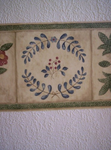 DAVID CARTER BROWN QUILT BLOCK STYLE GREEN PREPASTED WALLPAPER BORDER #CB089101B - Picture 5 of 5