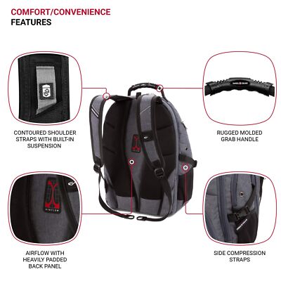 5977 laptop backpack SwissGear 5977 ScanSmart Laptop Backpack, Grey, 17-Inch