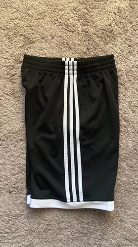 Adidas Black Shorts With white Tri Stripe Sides Size Boys Youth Medium 10/12 - Picture 9 of 23