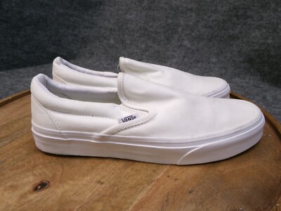 Vans Womens Classic Slip-On True White Canvas Skate Shoes