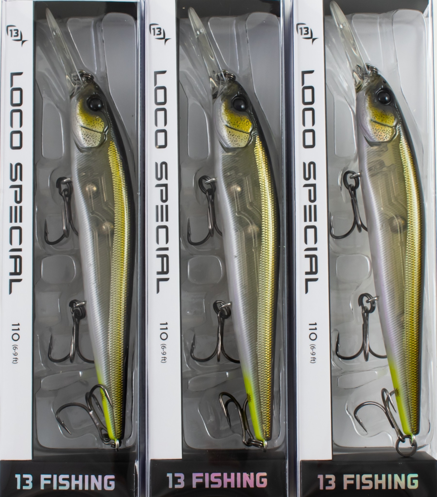 (LOT OF 3) 13 FISHING LOCO SPECIAL 110 9/16oz LS69-23 Lucky Charm H7307 Lure Set