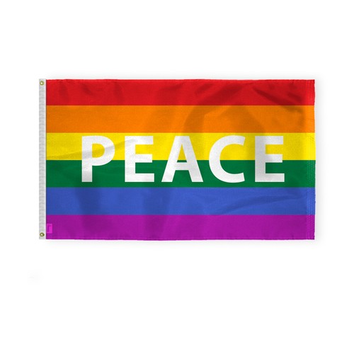 Peace Flag-Single Sided Printed-Brass Grommets-FadeProof Colors - Picture 4 of 15