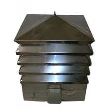 Comignolo Aspiratore Elettrico in acciaio inox per canne fumarie quadrate 