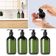 500ml Refillable Amber Lotion Bottle Pump Dispenser Plastic Shampoo Container