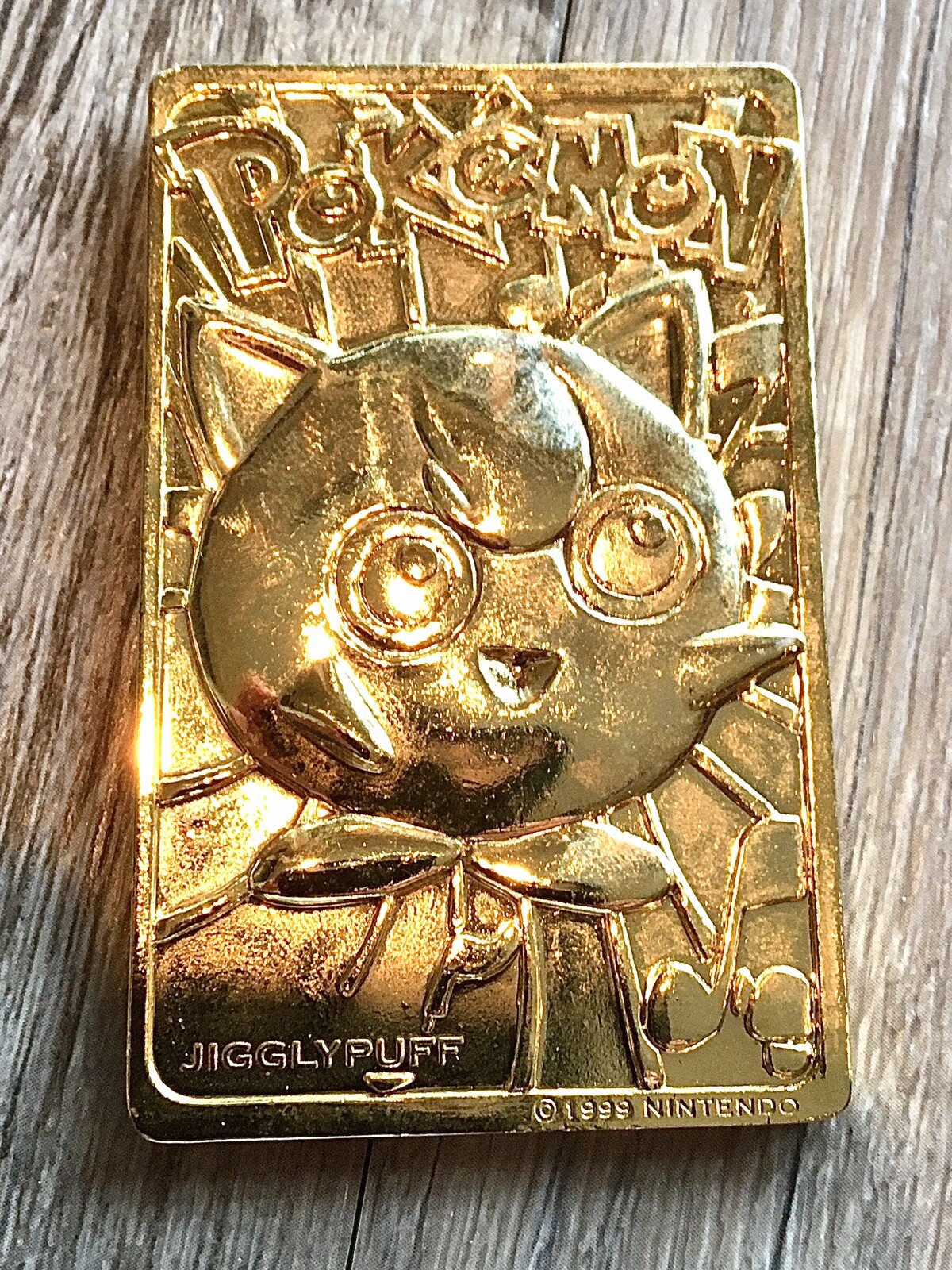 Vintage 1999 23k Gold Plated JigglyPuff Pokémon Card. Rare.