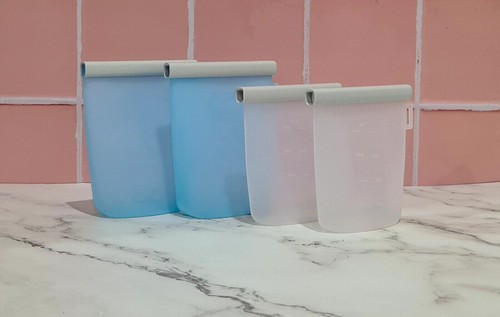 Resealable Silicone Storage Bag Leakproof Seal Snack Pouch 360ml - BPA Free - Picture 8 of 14
