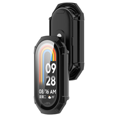 Für xiaomi Mi Band 8 Displayschutzabdeckung gehärtetes Glas+PC Fall Shell Bump