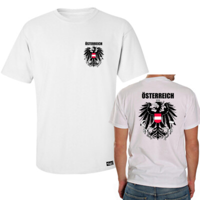 EAKS  Herren T-Shirt ''Österreich / Austria'' Wappen Fahne Flagge Fanshirt Fußball