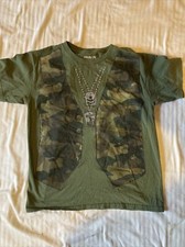 GILDAN Boys T-Shirt Camo Army Theme Sz XL