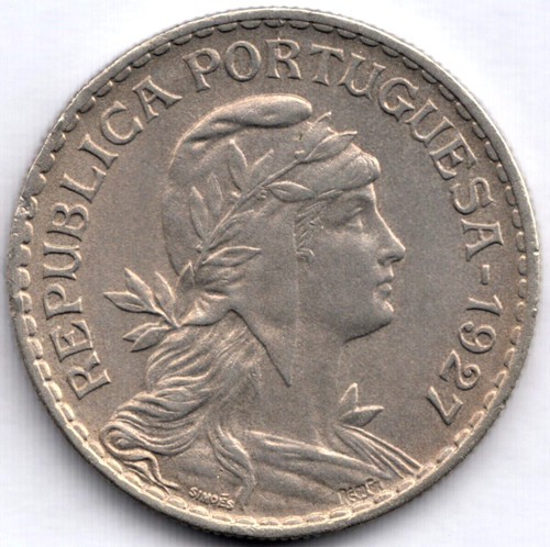 RARE PORTUGAL COIN - 1 ESCUDO 1927 UNC  - KM# 578 ??