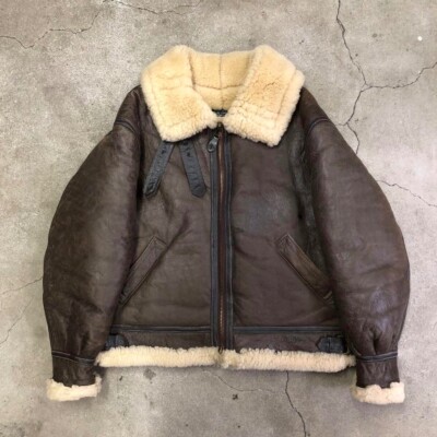 AVIREX　type b-3 AVIREX Type B-3 Leather Flight Mouton Bomber Jacket Size S