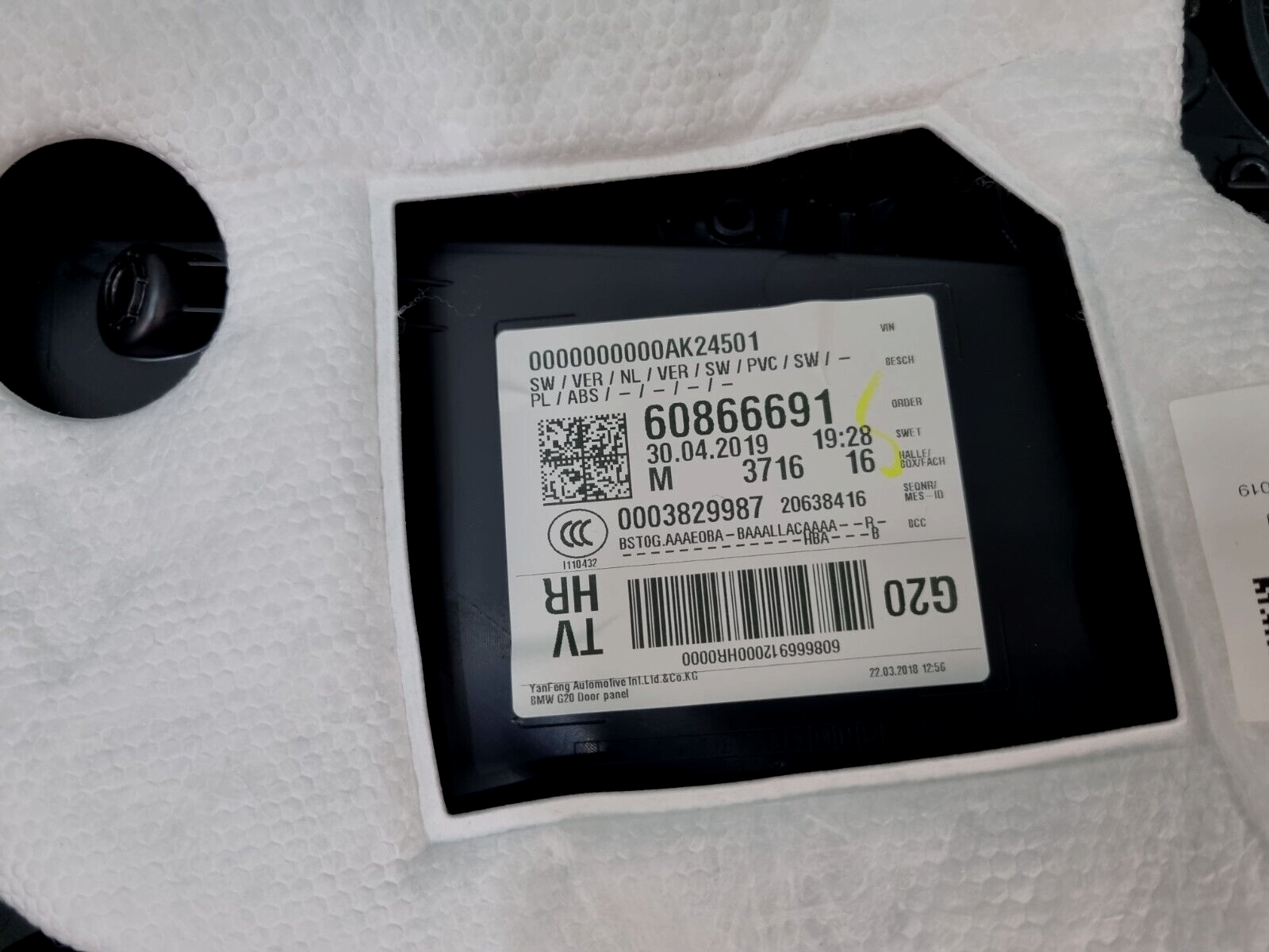 BMW G20 G21 Türverkleidung Set M-Sport Sensatec Schwarz/Blau  