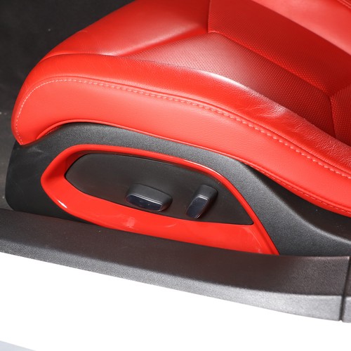 ABS Red Car Seat Adjust Button Panel Trim Accessories For Corvette C8 2020-2024 - Picture 4 of 10