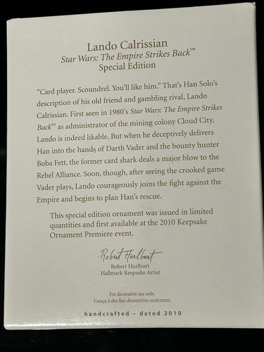 2010 Hallmark Star Wars Empire Strikes Back Lando Calrissian Limited Quantity - Bild 2 von 7
