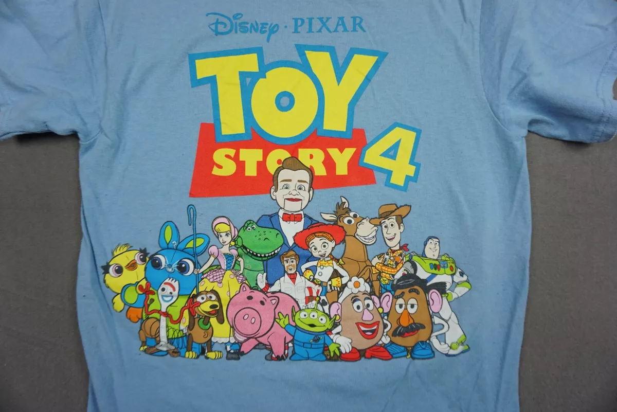 Disney Toy Story 4 Tee Shirt Graphic Crew Blue Size Small Adult Pixar | eBay