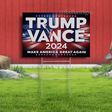 Trump 2024 Yard Signs with Stakes, "Trump Vance 2024" Trump Yard Sign