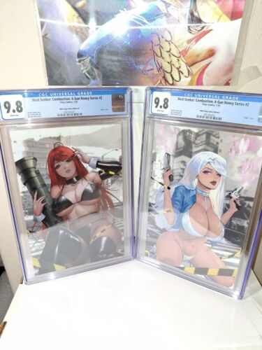 LOTTO 2 COPERTINE VERGINI CGC 9.8 GUN HONEY CERCATORE DI CALORE: COMBUSTIONE CHE COLLEGANO - Foto 3 di 8