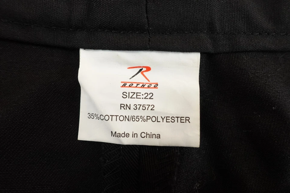 Pantalones Rothco Mujer Talla 22 Negros Pierna Recta Carga EMT 5623 NUEVOS CON ETIQUETAS Foto 2 de 4