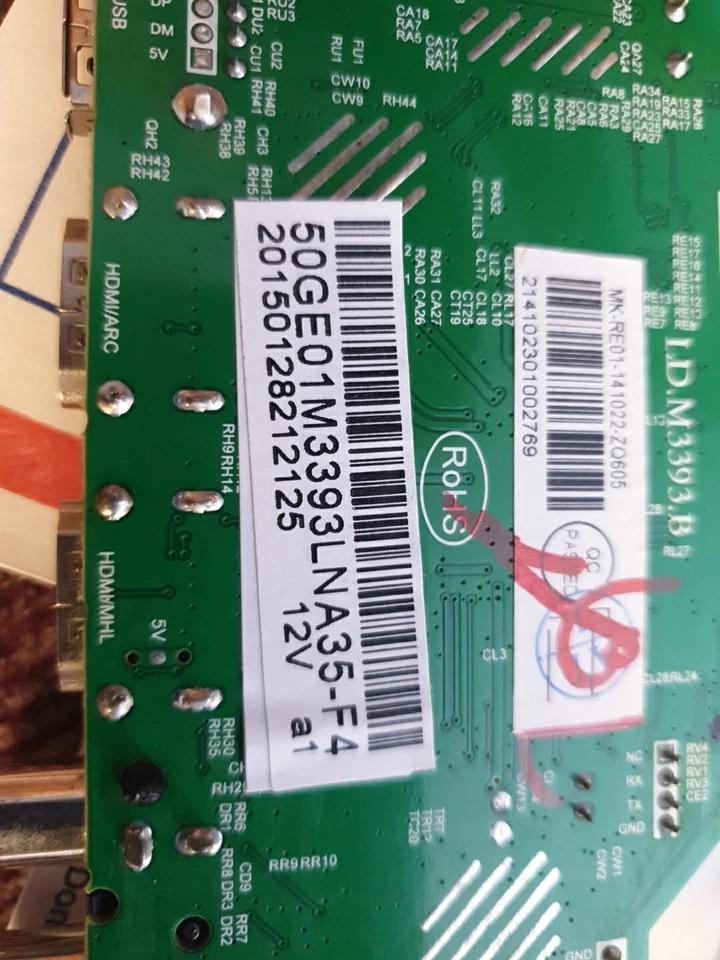 KIT REPUESTOS REPARACIÓN RCA LED50B45RQ M3393LNA35-F4 M12 Foto 2 de 4