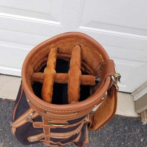 Vintage Daiwa Coach Collection Golf Bag 6-way Divider Brown Leather - Picture 4 of 17