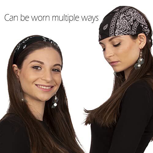 Bandana Headband-Paisley Bandana Headband 5 Assorted Wide Paisley Headbands - Picture 5 of 8