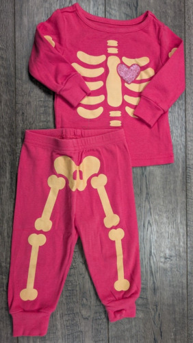 Baby Girl Clothes Gymboree 6-12 month 2pc Skeleton Pj's Set
